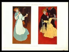 LEOPOLDO METLICOVITZ - 1910 PHOTOLITHOGRAPH - ART NOUVEAU, WOMEN, ADVERTISING