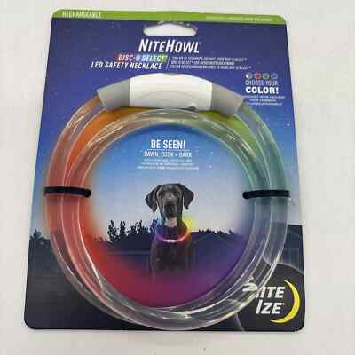 Nite Ize NiteHowl NHOR-07S-R3 LED Dog Collar Rechargeable Safety Disc-O Select
