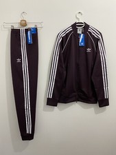 Adidas Originals Primeblue Superstar Tracksuit Shadow Maroon White Size 2XL