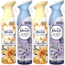 Febreze Air Freshener Spray bundle, 2x VANILLA MAGNOLIA 185ml, 2x LAVENDER 185ml