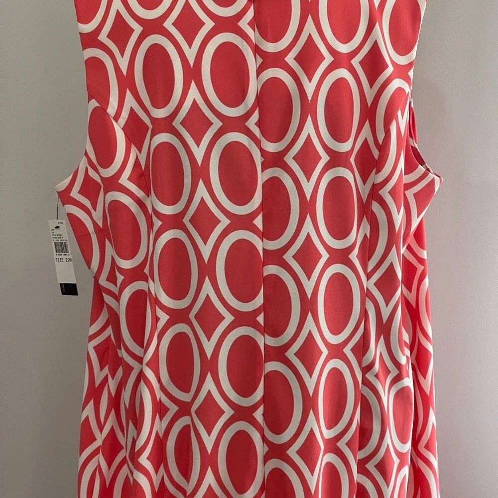 Nuovo Alyx 20W corallo bianco geometrico senza maniche cerniera posteriore con elastico 543