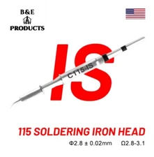 Kaisi T115 Solder Iron Tip, C115-IS Curved Tip Best For Aifen & Sugon
