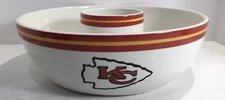 Kansas City NFL Football Chiefs Chip And Dip Set Ceramic Memory Company