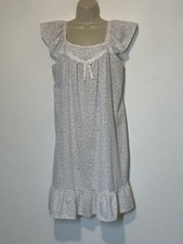 VTG Dream Wear Medium Purple White Floral Nightgown Flutter Sleeve Cottagecore