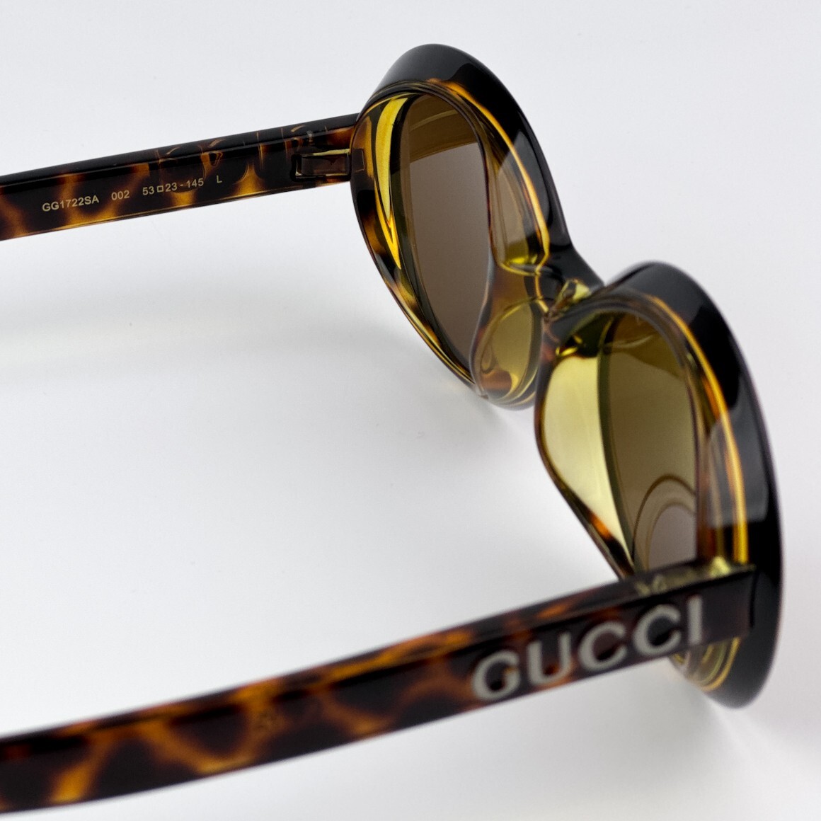 Gucci Men Sunglasses Spotted Havana Nicotine Brown Oval 