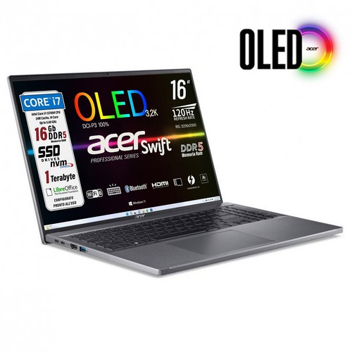 Notebook Acer Core i7-13700H 14 Core DDR5 16 GB 1 TB 16" 3.2K Finger Retro Win11 - Foto 3 di 18