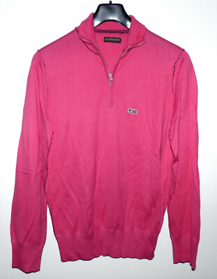 Napapijri Herren Pullover Troyer Sweatshirt pink rosa Gr. M / 46-48 neu