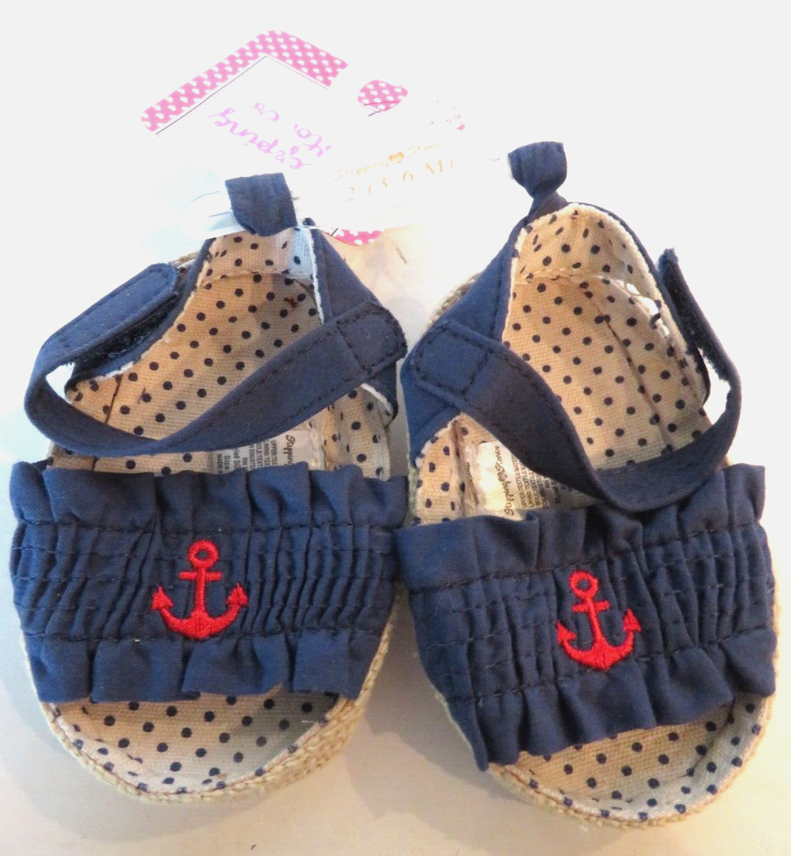 Stepping Stones Baby Girl Sandals Shoes Size 3-6 Months Nautical Beach Blue