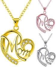 Elegant Love Heart Mom Charm Pendant Necklace: The Perfect Mother's Day Gift 