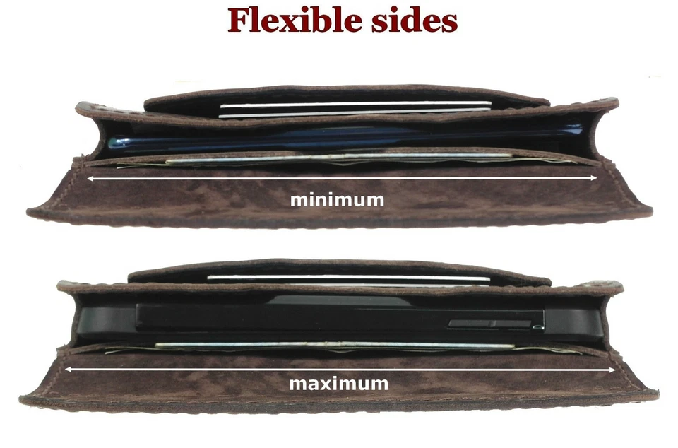 PREMIUM HAND-SEWN OF COWHIDE CRAFT HORIZONTAL WAIST POUCH CASE COVER FOR IPHONE - Image 2 of 4