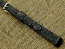 Accutron Vintage NOS Unused Black Leather Watch Band with Silver Tone Buckle 8mm
