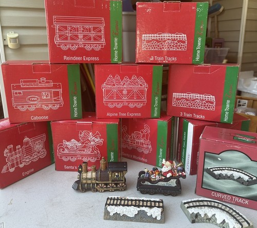 Christmas Train Home Towne Express Engine To Caboose & Track 1998 JCPenney