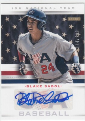 2013 Blake Sabol Panini USA Box Set 15U ROOKIE AUTO /299 - #16 Giants