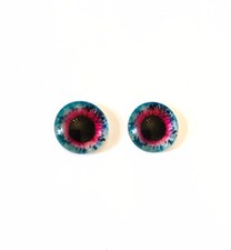 Green-Blue Pink Doll Eye Chips Round Flat 1/2”/12.7mm BJD BJD Reborn Swap