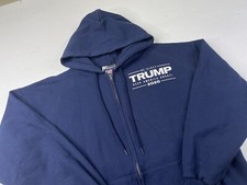 Trump 2020 Keep America Great Full Zip Hoodie Sweatshirt Adult Large President