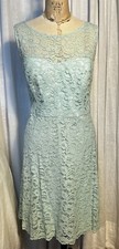 David’s Bridal Womens Sleeveless Mint Lace Knee L Event Dress Sz 18 Used