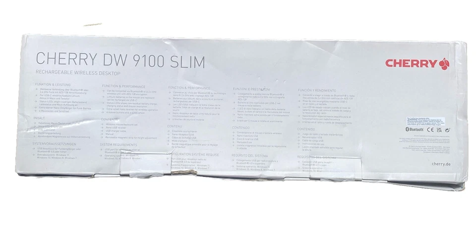 Black/Bronze Cherry DW9100 Slim Wireless Bluetooth Keyboard Mouse Rechargeable - Image 2 of 4