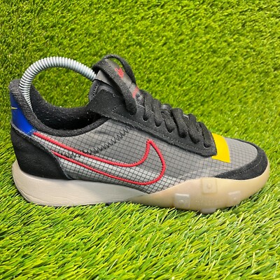 Nike Waffle Racer 2X Womens Size 6.5 Gray Black Athletic Running Shoes Sneakers