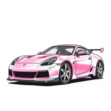Digital picture Art of Sports car of PNG printable file