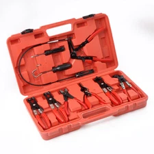 ⭐9PCS Hose Clamp Clip Plier Set Swivel Jaw Flat Angled Band Automotive Tool Set⭐