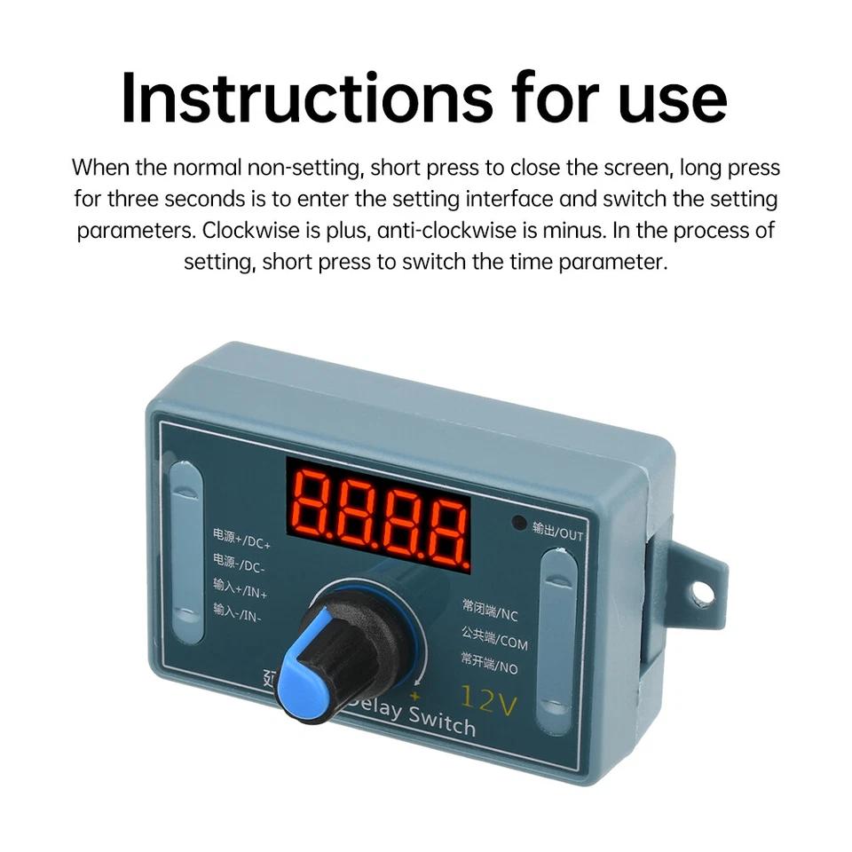 DC5V 12V 24V Adjustable Time Delay Relay Module LED Digital Timer Control Switch - Image 4 of 4