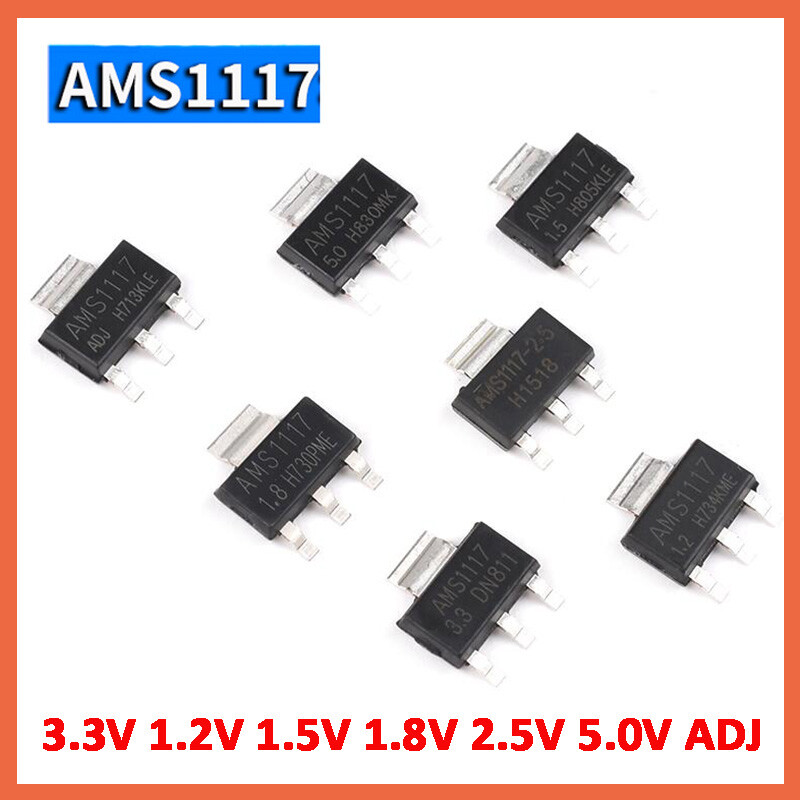 AMS1117 - 3.3V 1.2V 1.5V 1.8V 2.5V 5.0V ADJ Voltage Regulator Chip