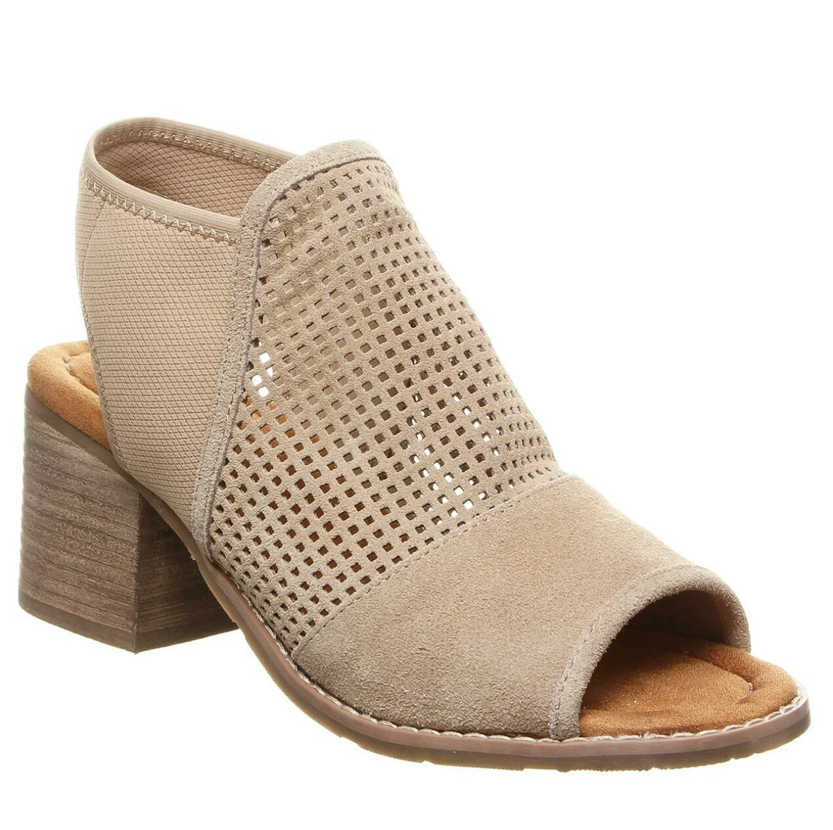 BEARPAW Women s Verona Sand Soft Suede Block Heel Sling Back