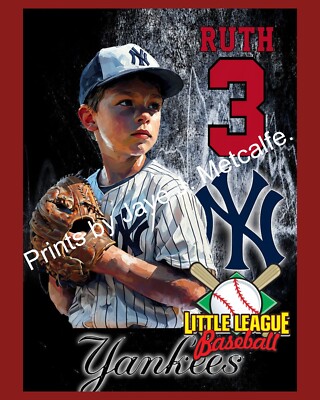 kids baseball league one-of-a-kind 8X10 art Print 2025, ready-to-frame.