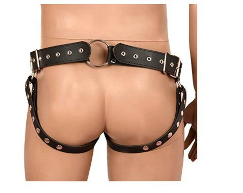 Sexy Men Male Leather Full Body Chest Harness Fancy Belt O Ring Clubwear Costume - Image 4 of 4
