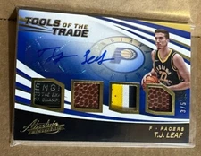 TJ Leaf 2017-18 Absolute Rookie Laundry Tag Patch Ball Auto #/5 Beijing Ducks RC