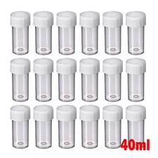 40ml Small Plastic Storage Container Tub Jar Pot Vial Bottle  Screw Top Lid 5-50