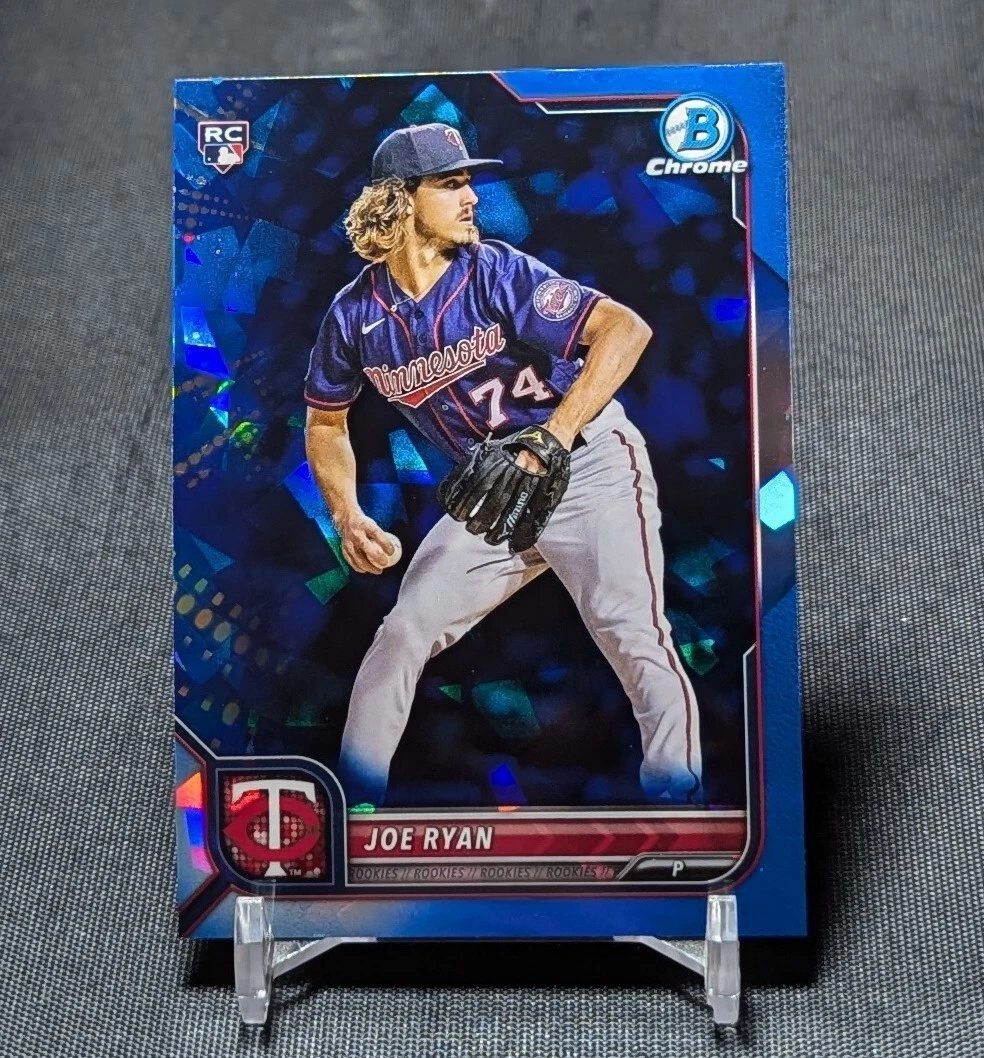 Joe Ryan Rookie RC 2022 Bowman Chrome Sapphire Baseball Card #8 Minnesota Twins