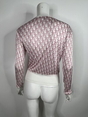 ヴィンテージ クリスチャン ディオール トップ　ピンク　ジョン・ガリアーノ Vtg CHRISTIAN DIOR BY JOHN GALLIANO PINK MONOGRAM JACKET FR38 US6