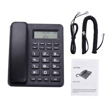 Black Corded Telephone With LCD Caller ID Speakerphone Calculator V1
