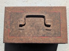 Vintage English Make Metal Tin - Small Strongbox / Cash Box - No Key