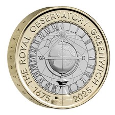2025 The Royal Observatory Greenwich £2 Coin Brilliant Uncirculated Royal Mint