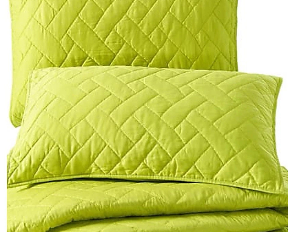 JUEGO DE COLCHAS TRINA TURK DREAM WEAVER 3p KING VERDE NUEVO $288 HERMOSO Muy Suave Foto 4 de 4