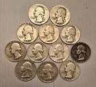 Qty 12,  Washington Quarter 90% Silver