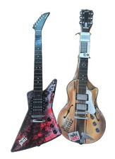 Two Paper Jamz Instant Rock Star Guitars Series 2 Style 11/7 Red Skull 1 Sealed