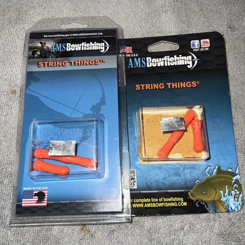 AMS Bowfishing String Things Finger Savers Orange 2 lot Easy Install NEW fishing