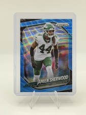 2025 Panini Prizm Jamien Sherwood Blue Wave Prizms /230 #221 Jets