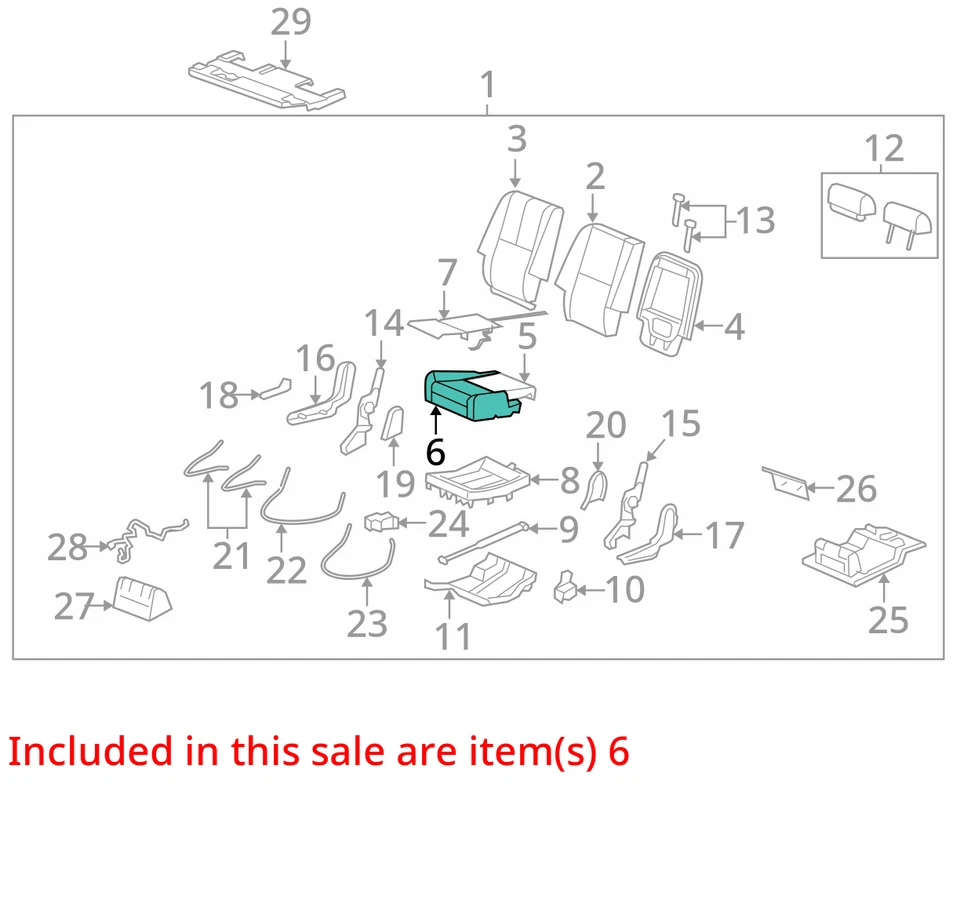 GM CUBIERTA R/ASIENTO EBONY 20905039 NUEVO OEM 20905039 Foto 2 de 3