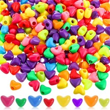 Hicarer Large Hole Heart Pony Beads Bulk for Crafts Multi Color DIY Acrylic B...