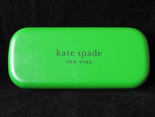 New Kate Spade Black Green Hard Eyeglass Case w Microfiber Cleaning Cloth
