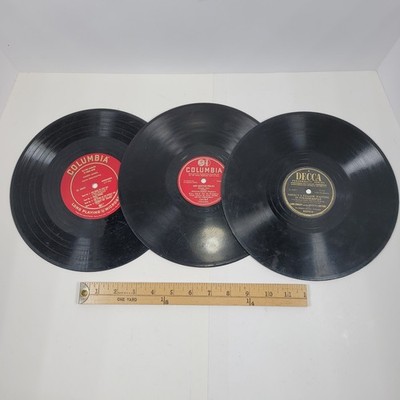Lot of 3 vintage 10 inch 78 rpm records various artists