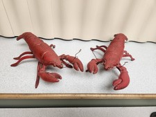 2 Vintage 10" Cast Iron Lobsters
