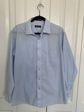 Pierre Cardin Men's Long Sleeve Dress Shirt Blue Size Large 16-16.5 Slim Fit