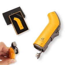 Galiner Windproof Butane Cigar Lighter Punch 2 Jet Flame Torch Metal W/ Gift Box