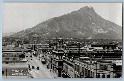 Monterrey Nuevo Leon Mexico Postcard Cerro De Las Mitras c1910 RPPC Photo