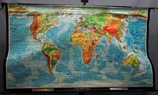 Weltkarte Rollbild Lehrtafel unsere Erde Meeresstroeme Schulwandkarte